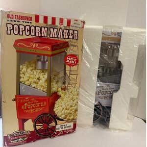 NEW Nostalgia Electrics Old Fashioned Movie Time Popcorn Maker White K0724 BONUS